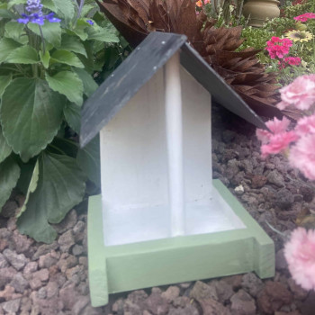 Mangeoire pour oiseaux bois colorée