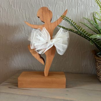 Ballerine en bois Bourbon et tulle crème